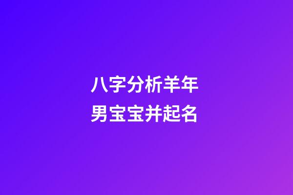 八字分析羊年 男宝宝并起名